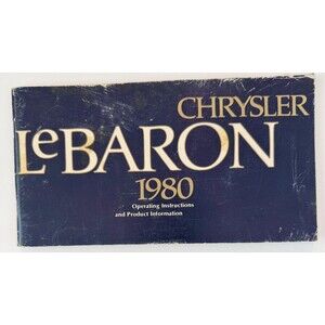 1980 Chrysler LeBaron Original Owners Manual